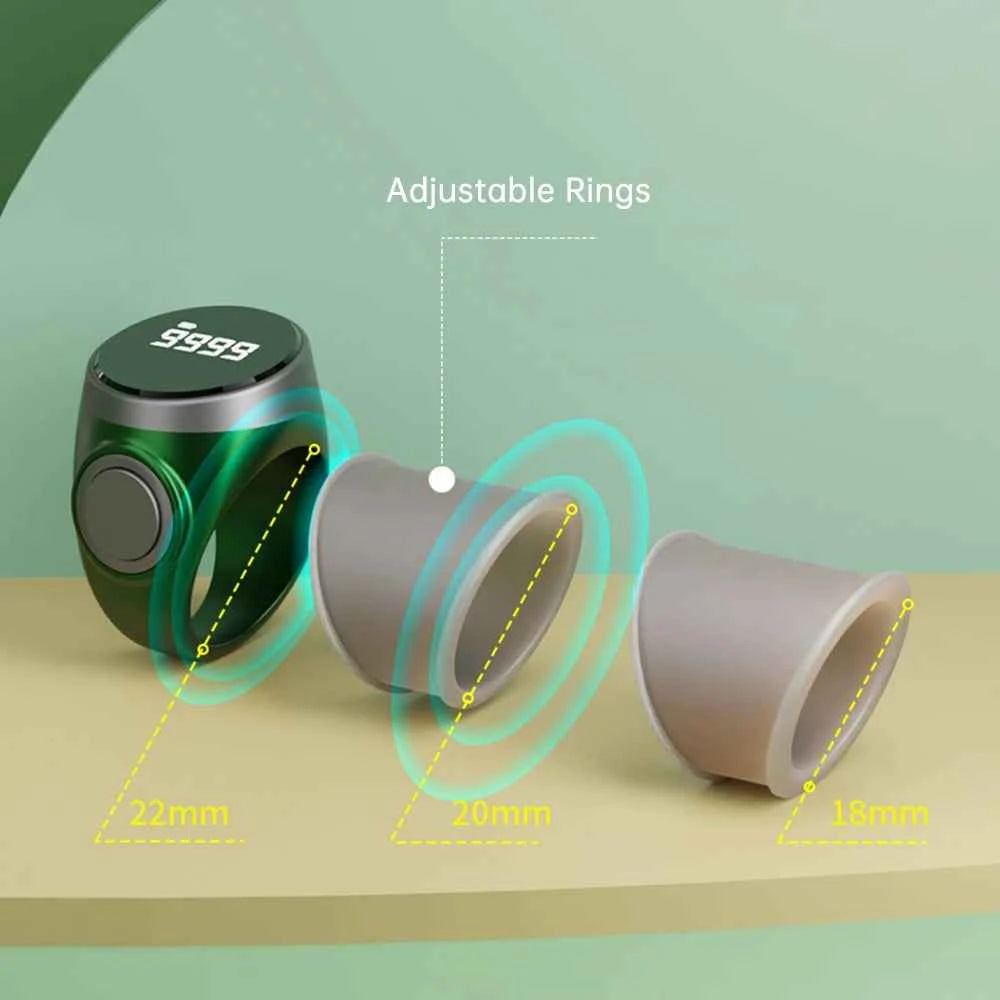 Compteur de comptage intelligent Tasbih compteur de comptage électronique numérique compteur de comptage musulmans Tasbeeh Zikr anneau compteur de prière Type-C Charge - MoonRose by Amour’Eu