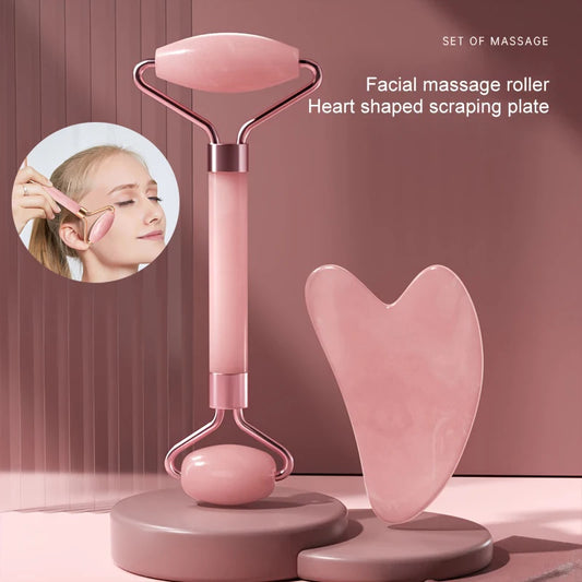 Rouleau de jade rose visage – Anti-âge, drainage & éclat naturel