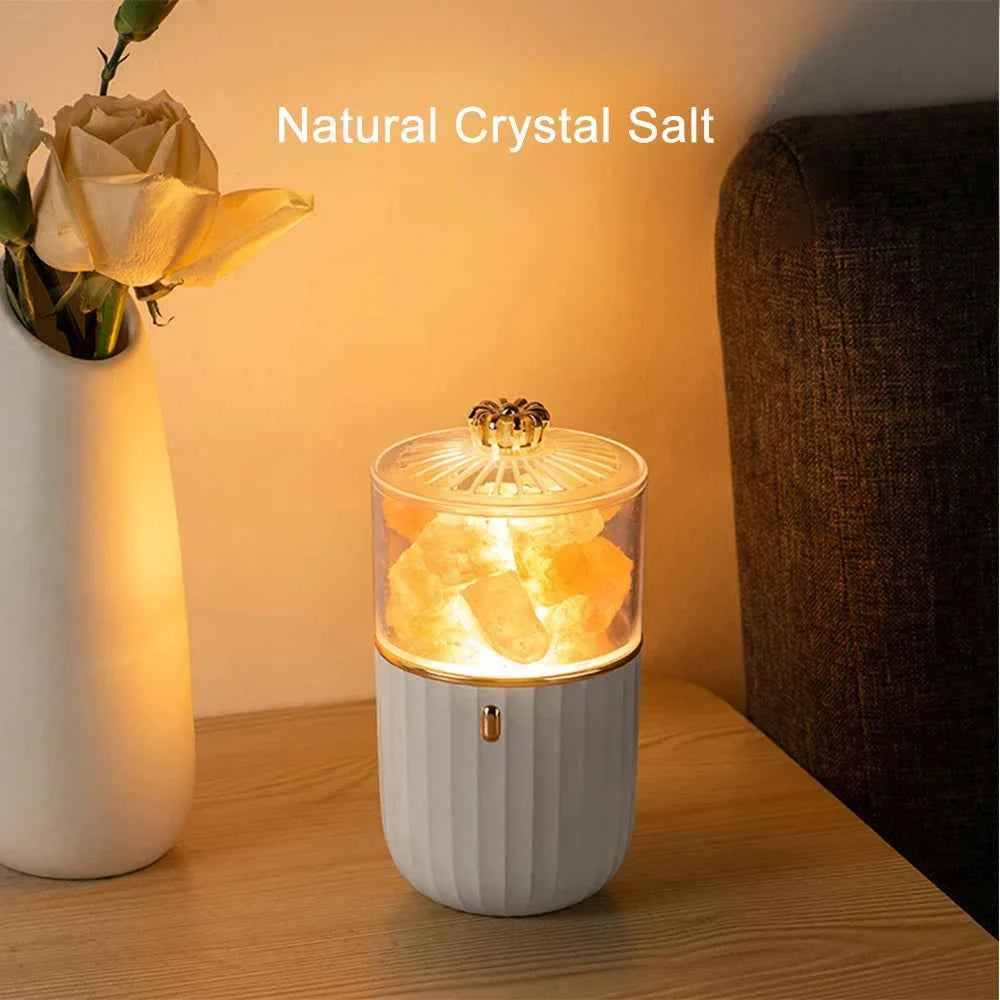 Lampe de Sel Purifiante – Lumière Apaisante et Diffusion d’Huiles Essentielles - MoonRose by Amour’Eu