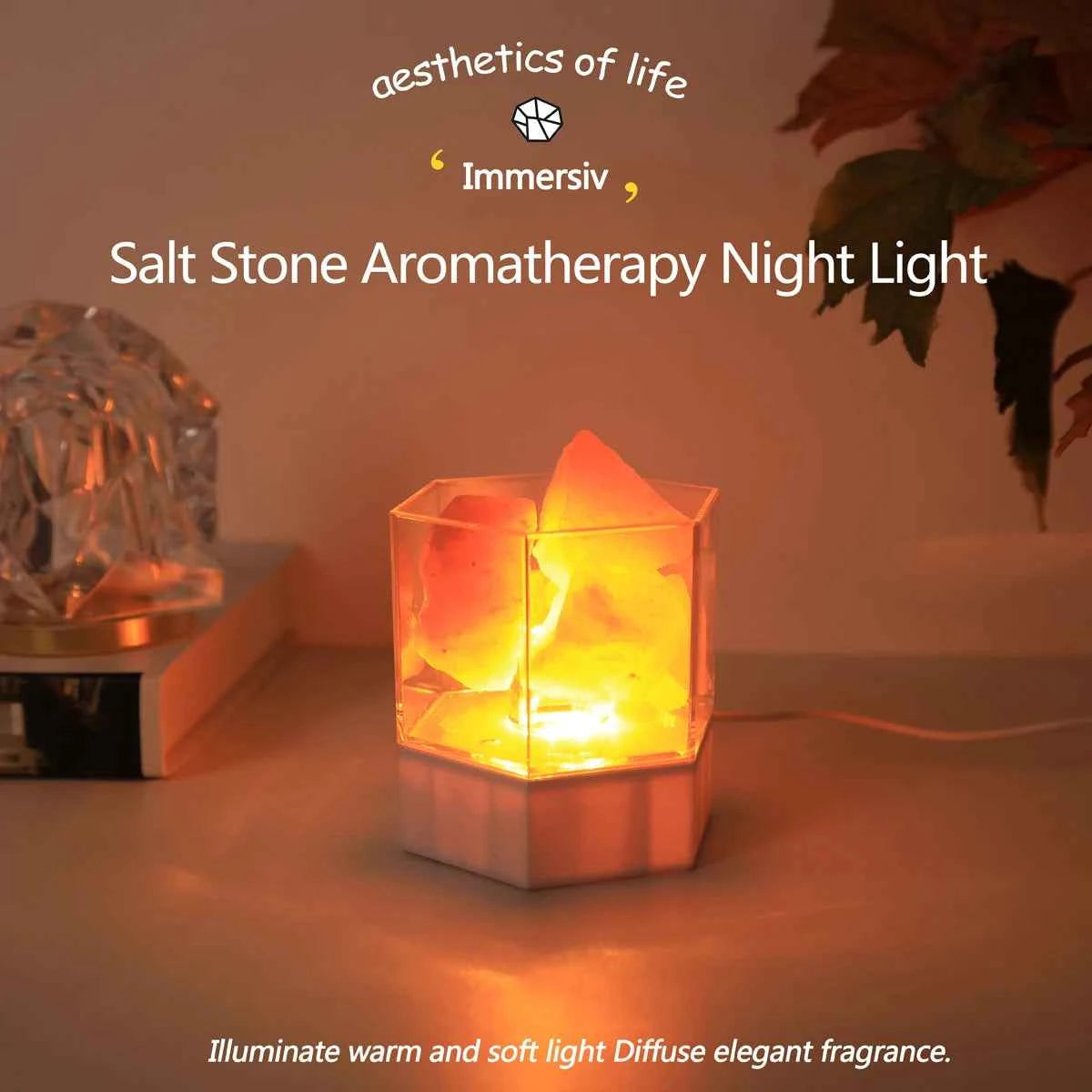 Lampe de Sel Purifiante & Aromathérapie - MoonRose by Amour’Eu
