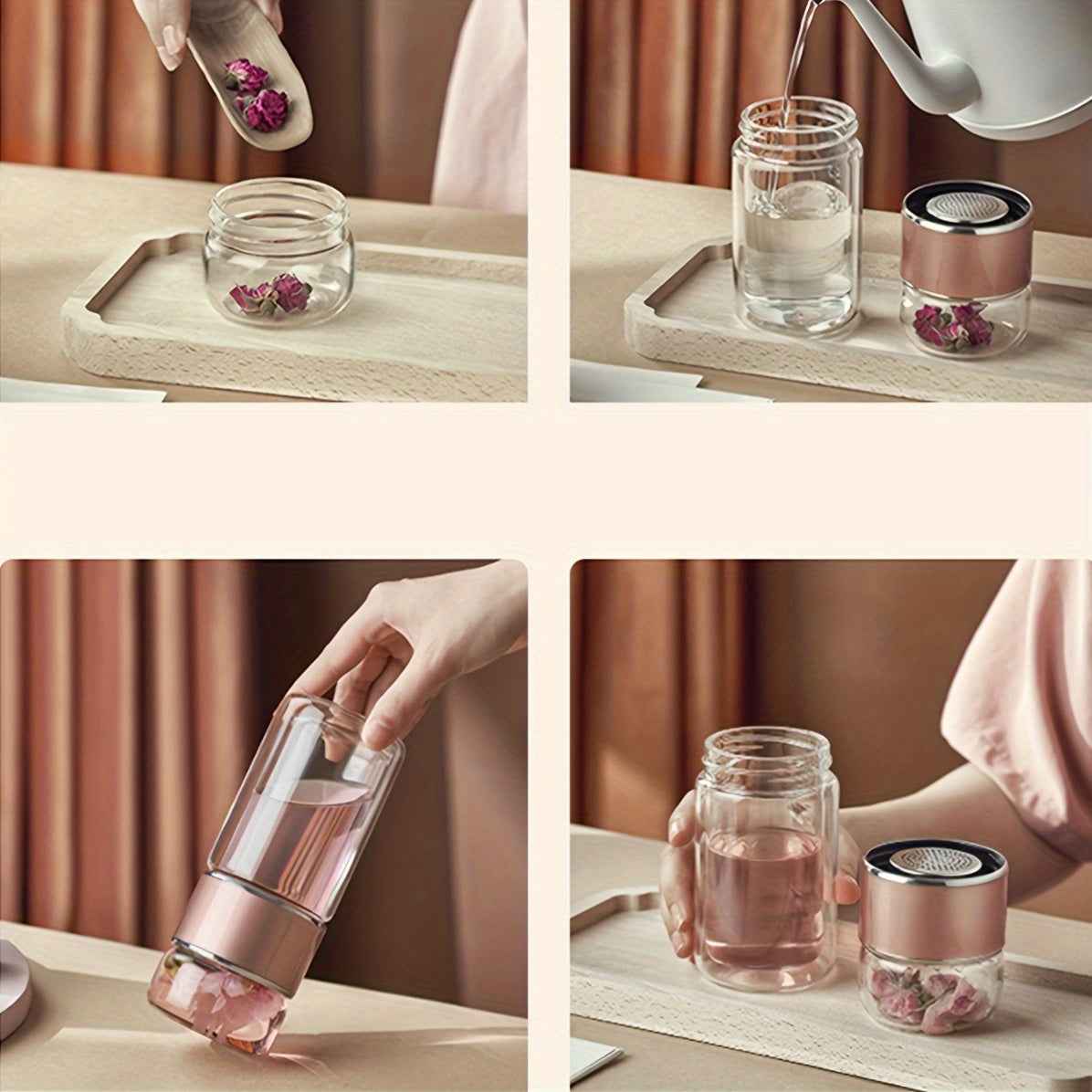 Bouteille Infuseur Thé – Verre Double Paroi