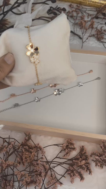 Bracelet Cinq Fleurs Argent (925)